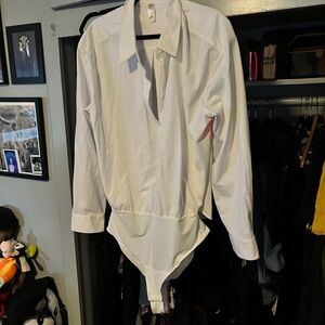 Elegant White Women's Bodysuit Top